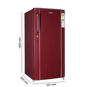 Haier 185 L,1 Star, Red Mono Finish Direct Cool Single Door Refrigerator